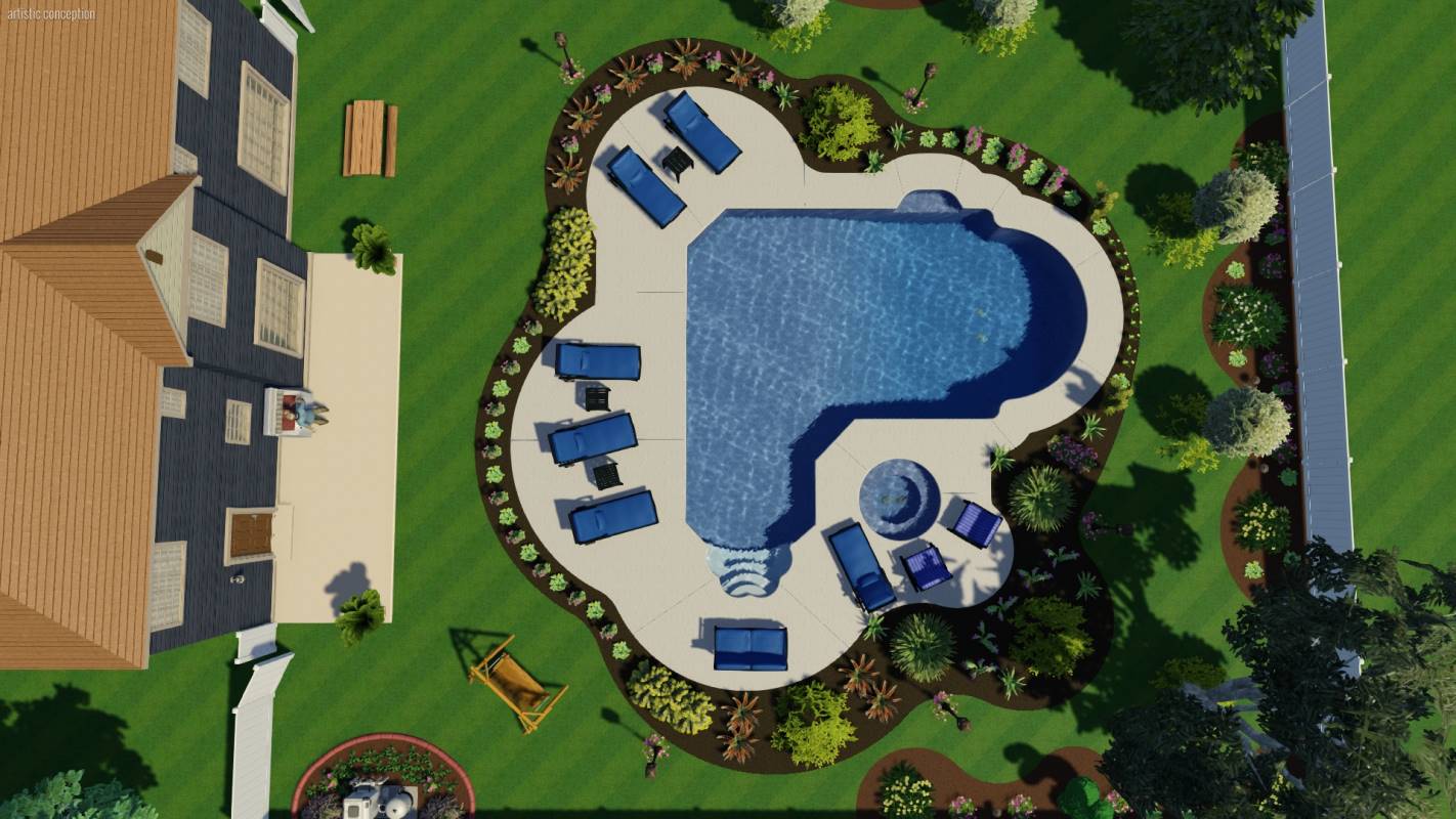 Designer Ell Pool Shape | Pool Town