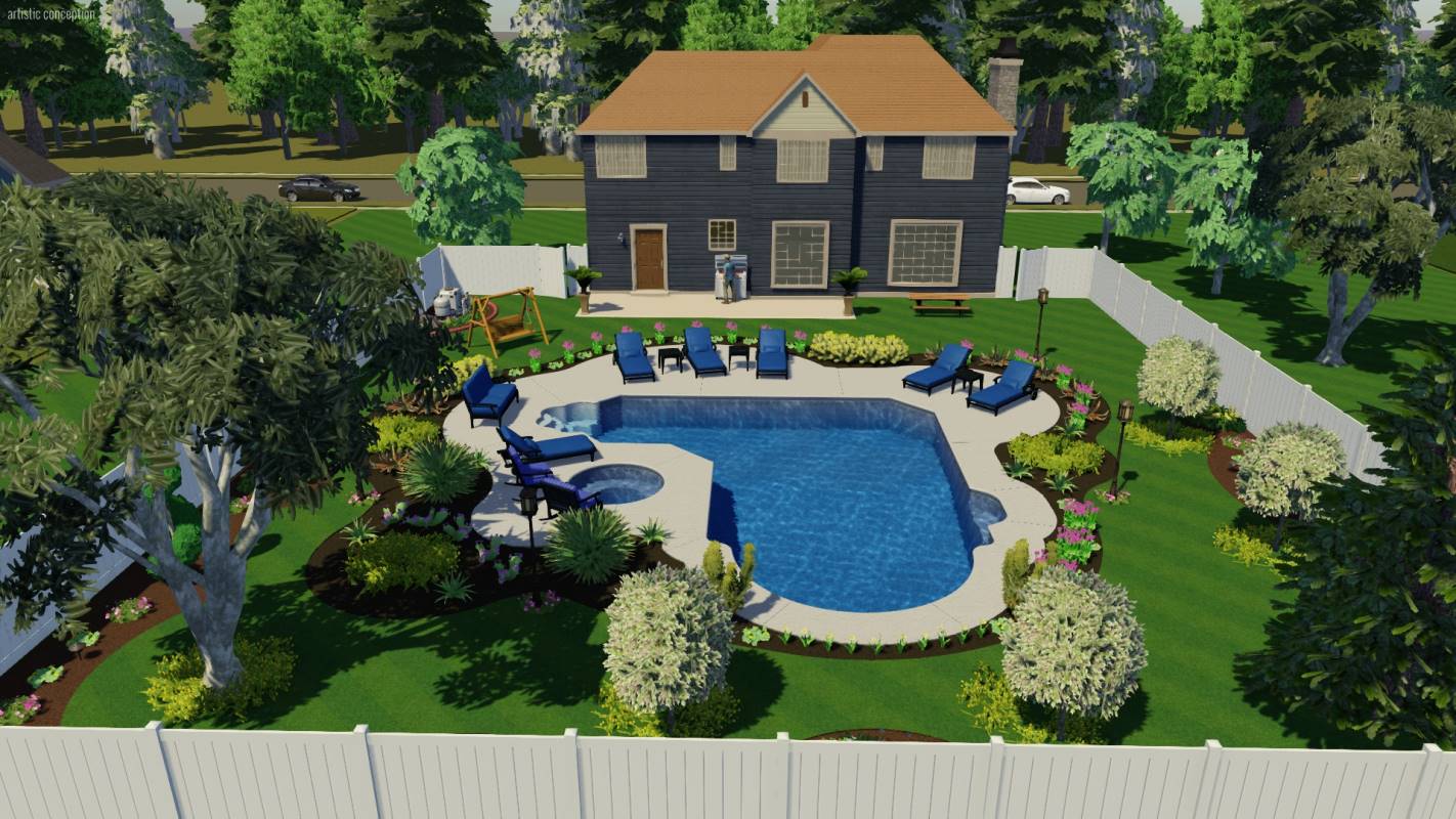 Designer Ell Pool Shape | Pool Town