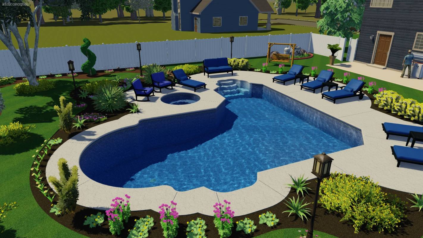 Designer Ell Pool Shape | Pool Town