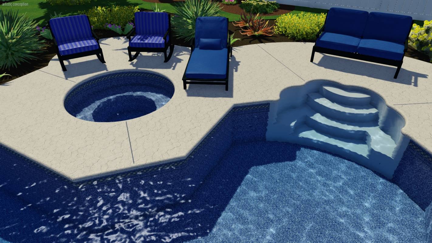 Designer Ell Pool Shape | Pool Town