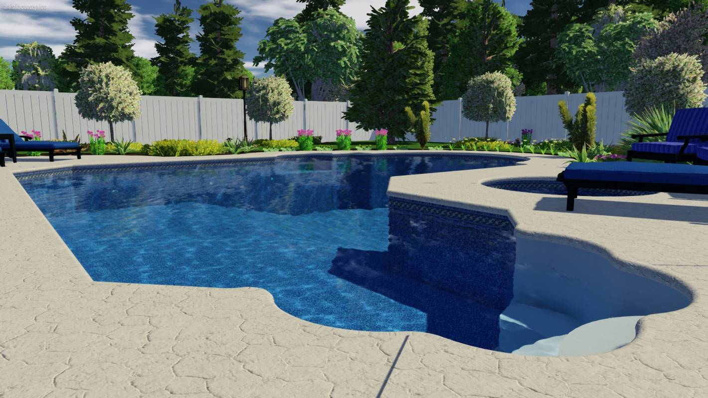 Designer Ell Pool Shape | Pool Town