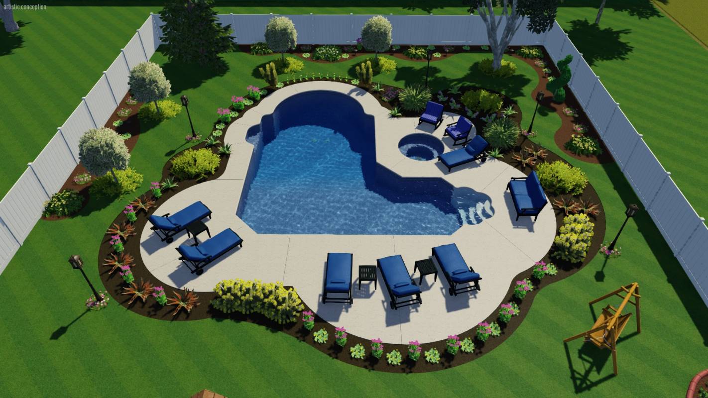 Designer Ell Pool Shape | Pool Town
