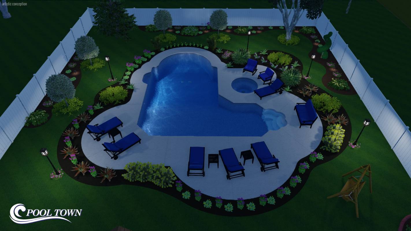 Designer Ell Pool Shape | Pool Town