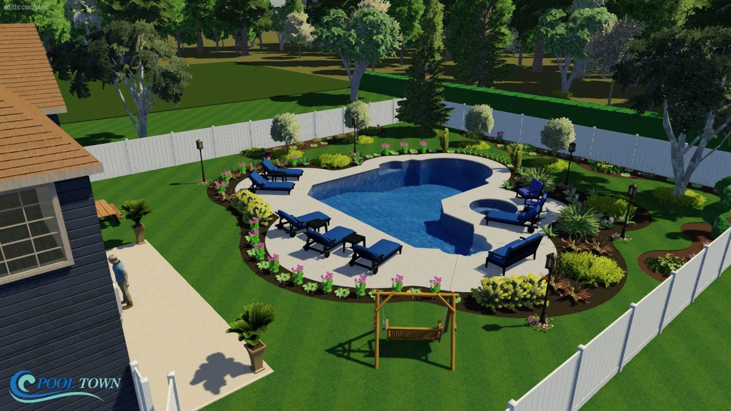 Designer Ell Pool Shape | Pool Town