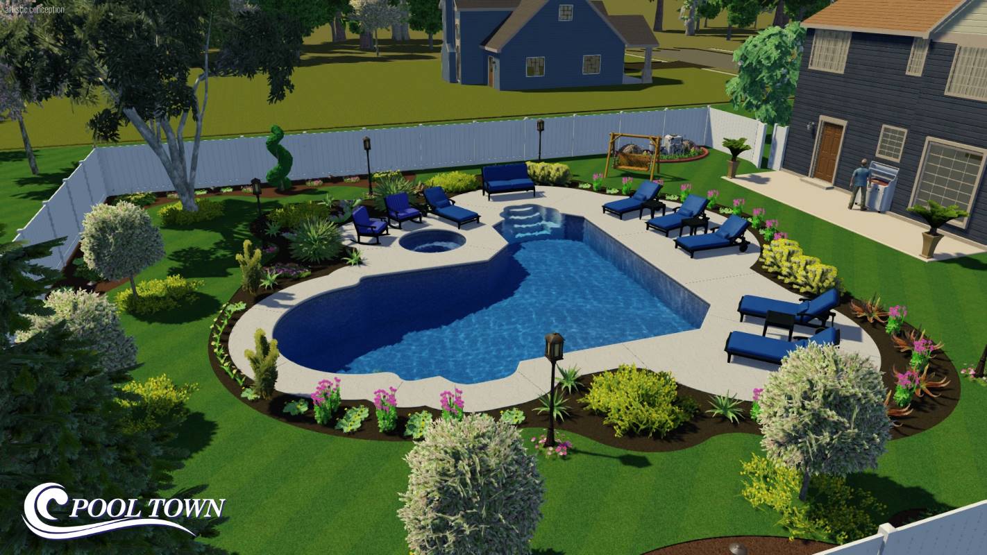 Designer Ell Pool Shape | Pool Town