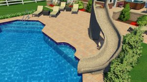 Grecian Lazy Ell Pool Shape by Pool Town