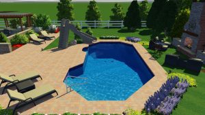 Grecian Lazy Ell Pool Shape by Pool Town